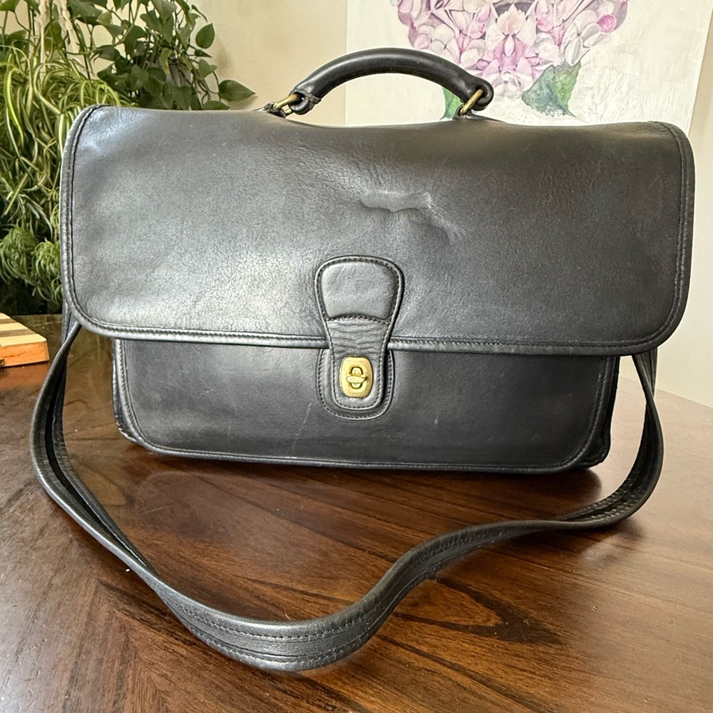 Coach Vintage Metropolitan Briefcase Black Brass Hardware 5180
